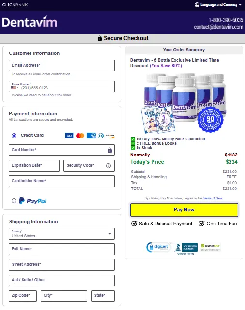 Secure Order Form